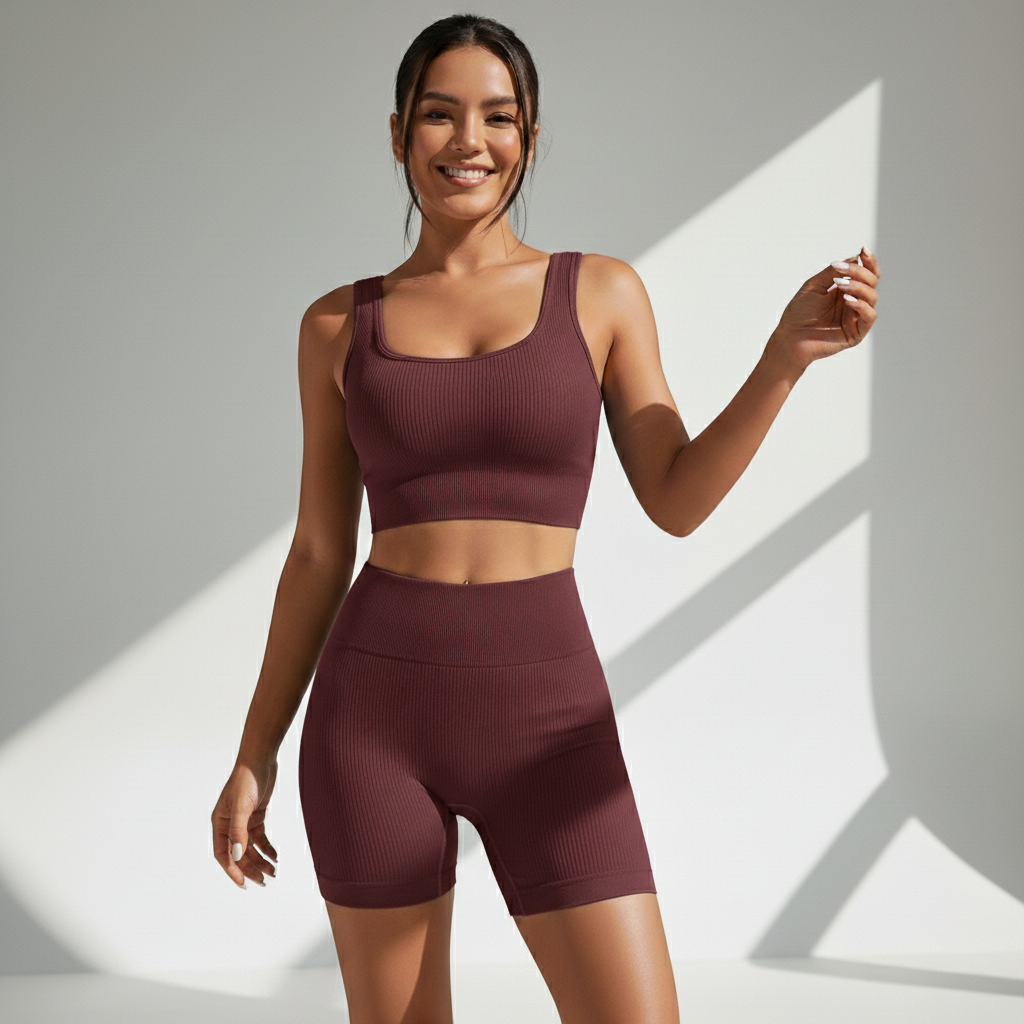 Conjunto Fitness Feminino 2 Peças Top e Legging Cós Alto Zero Transparência Suporte Firme Treino Poliamida | Ativa Wear