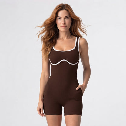 Macacão Fitness Feminino Camisole Sem Costura Costas Abertas Conforto Sensorial Yoga e Pilates Poliamida | Ativa Wear