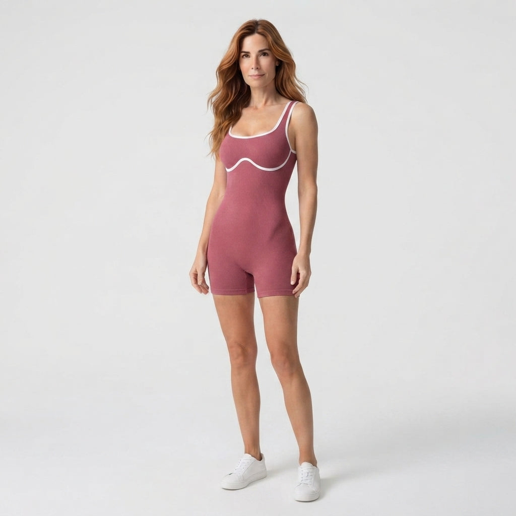 Macacão Fitness Feminino Camisole Sem Costura Costas Abertas Conforto Sensorial Yoga e Pilates Poliamida | Ativa Wear