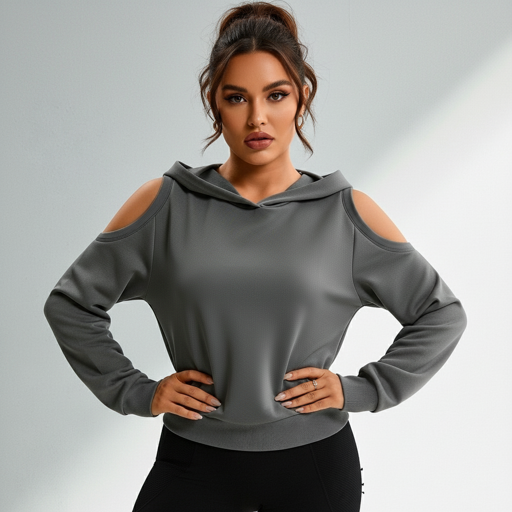 Moletom fitness feminino cropped com capuz Flex Urban - Ativa Wear
