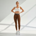 Legging fitness feminina compressão modeladora Sculpt na cor Castanho – Ativa Wear