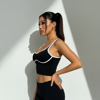 Top Cropped Feminino Efeito Lipo Modelador Barriga Chata Silhueta Esculpida Academia Poliamida | Ativa Wear