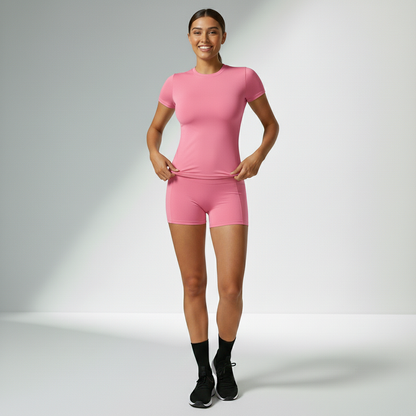 Conjunto Academia Feminino Modelador Top e Legging Cós Anatômico Poliamida FlexMood Pro Ativa Wear