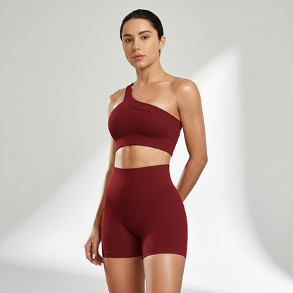 Conjunto Fitness Feminino Luxo 2 Peças Top e Legging Cós Alto Poliamida Encorpada Look Premium | Ativa Wear