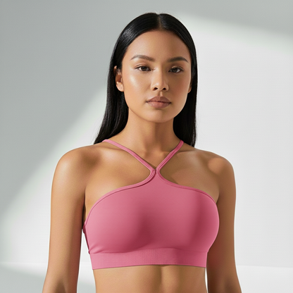 Top Fitness Feminino Baixo Impacto Costas Vazadas Visual Elegante Pilates e Yoga Poliamida | Ativa Wear