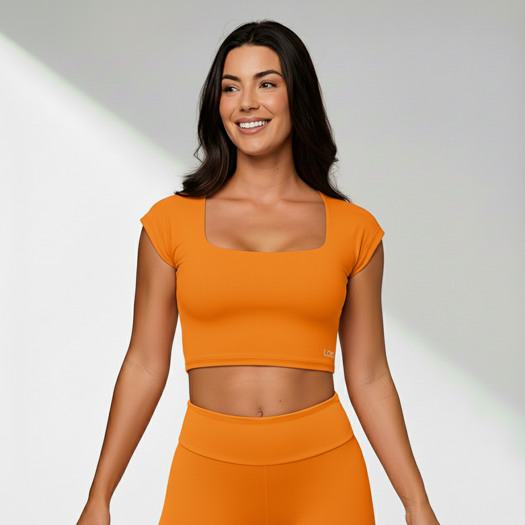 Top fitness feminino alta sustentação para alto impacto Impact na cor Laranja – Ativa Wear