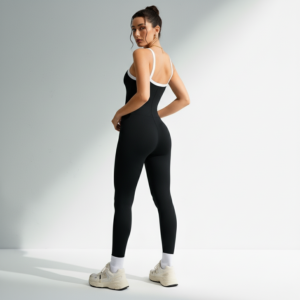 Macacão Fitness Feminino Sem Costura Costas Vazadas Compressão Zero Transparência Academia Poliamida | Ativa Wear