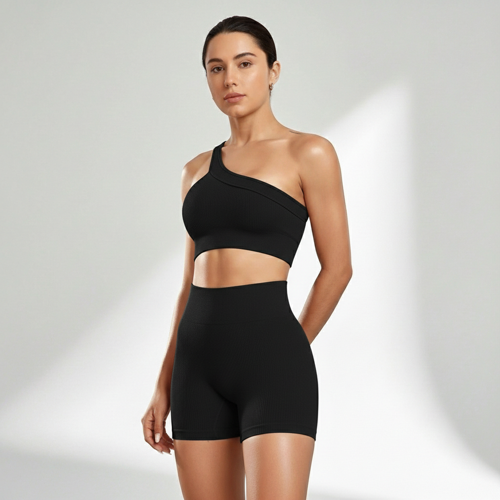 Conjunto Fitness Feminino Luxo 2 Peças Top e Legging Cós Alto Poliamida Encorpada Look Premium | Ativa Wear