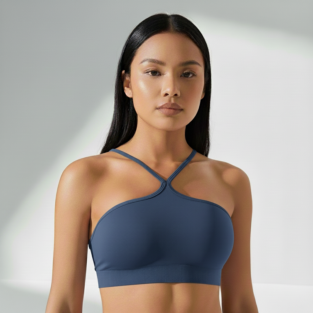 Top Fitness Feminino Baixo Impacto Costas Vazadas Visual Elegante Pilates e Yoga Poliamida | Ativa Wear
