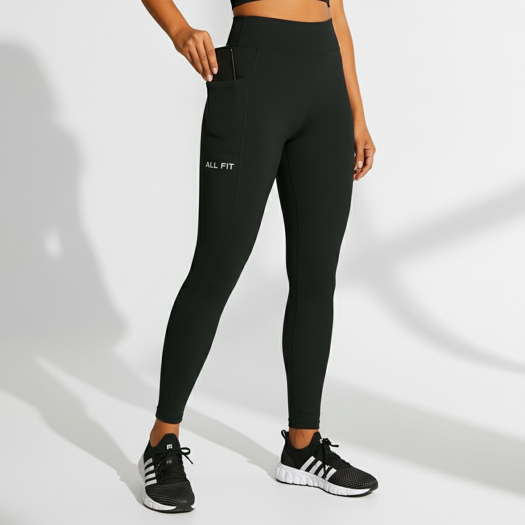 Calça Legging Feminina Blackout Zero Transparência Cós Alto Poliamida Modeladora Move Ativa Wear