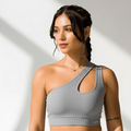 Top fitness feminino sem costura Flex na cor Cinza Mescla – Ativa Wear