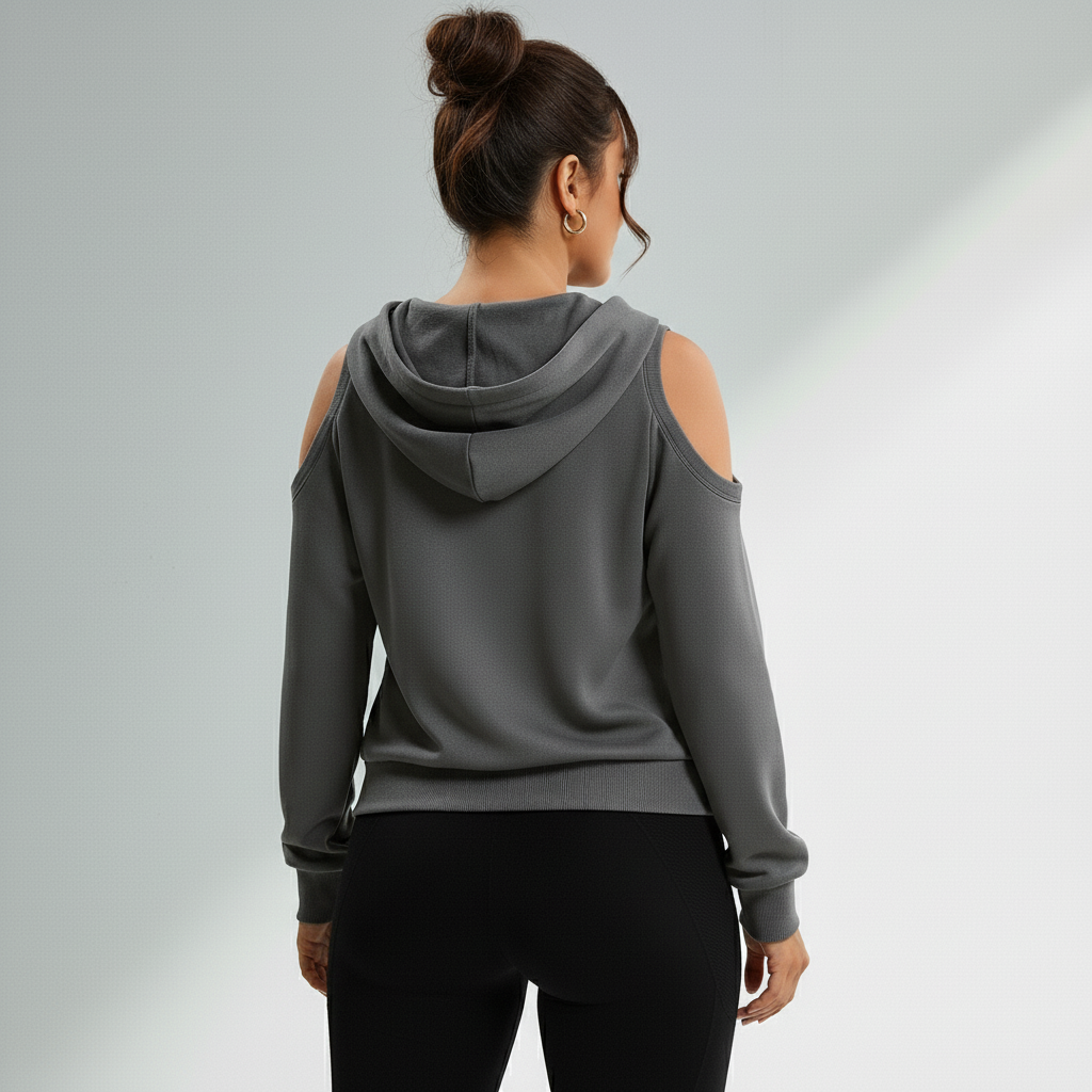 Moletom fitness feminino cropped com capuz Flex Urban - Ativa Wear
