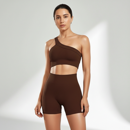 Conjunto Fitness Feminino Luxo 2 Peças Top e Legging Cós Alto Poliamida Encorpada Look Premium | Ativa Wear