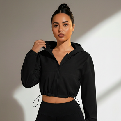 Jaqueta Fitness Feminina Corta Vento Proteção Frio Zero Transparência Corrida e Lifestyle Poliéster | Ativa Wear