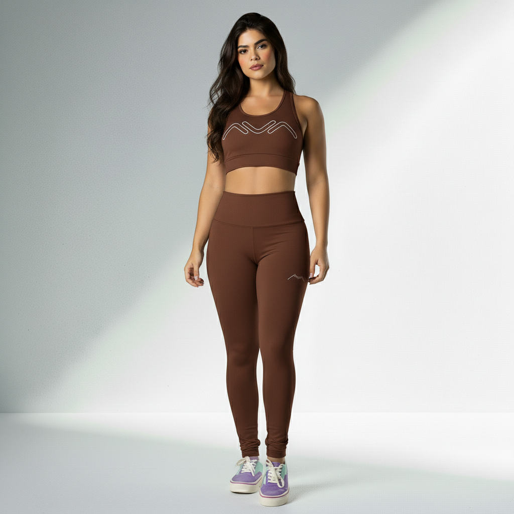 Legging fitness feminina toque macio Drift na cor Marrom – Ativa Wear