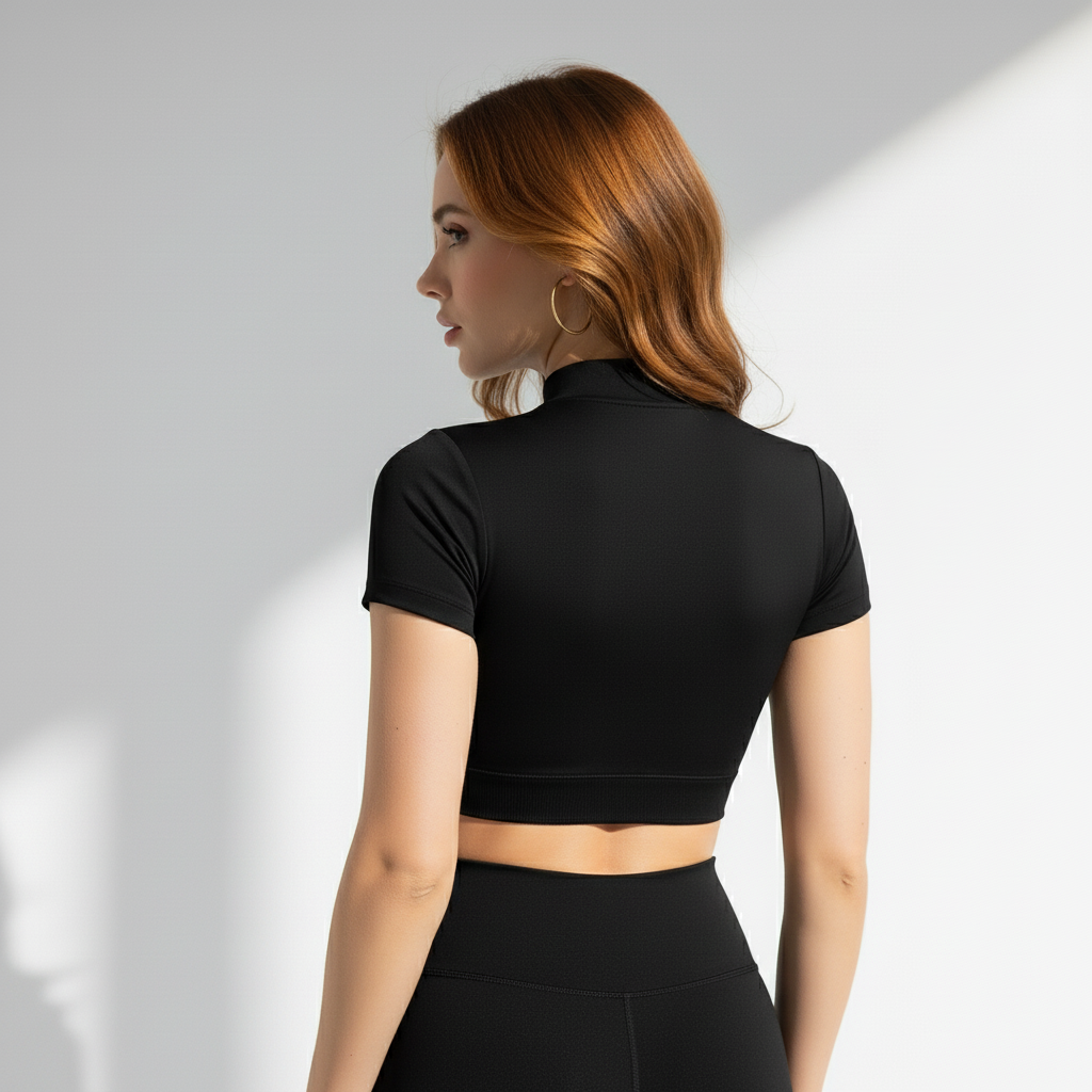 Top Academia Feminino Tecido Cirrê Brilhante Alta Sustação Look Impactante Treino Poliamida | Ativa Wear