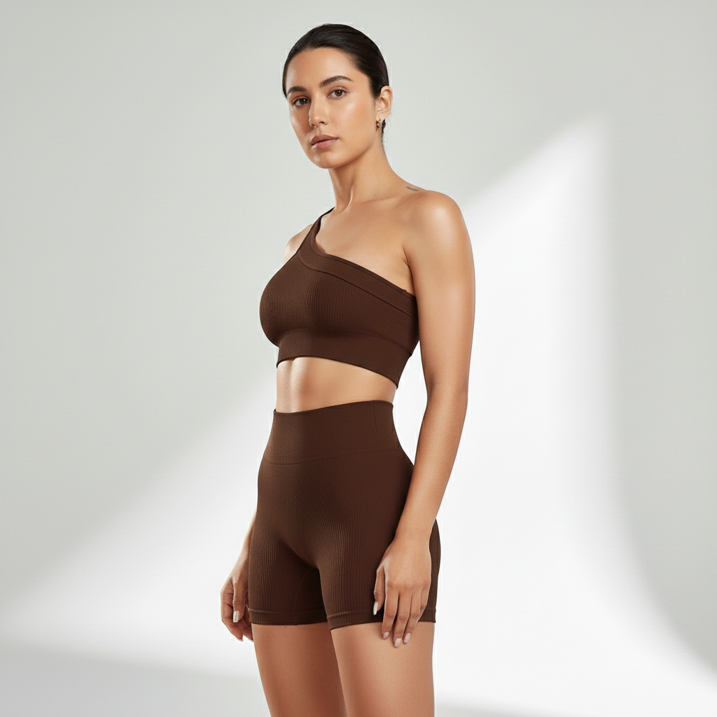 Conjunto Fitness Feminino Luxo 2 Peças Top e Legging Cós Alto Poliamida Encorpada Look Premium | Ativa Wear