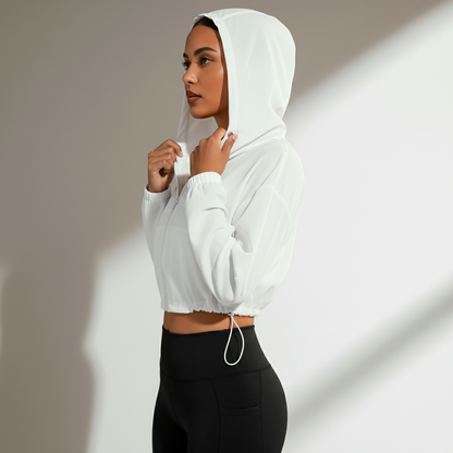 Jaqueta Fitness Feminina Corta Vento Proteção Frio Zero Transparência Corrida e Lifestyle Poliéster | Ativa Wear