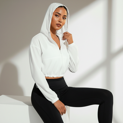 Jaqueta Fitness Feminina Corta Vento Proteção Frio Zero Transparência Corrida e Lifestyle Poliéster | Ativa Wear