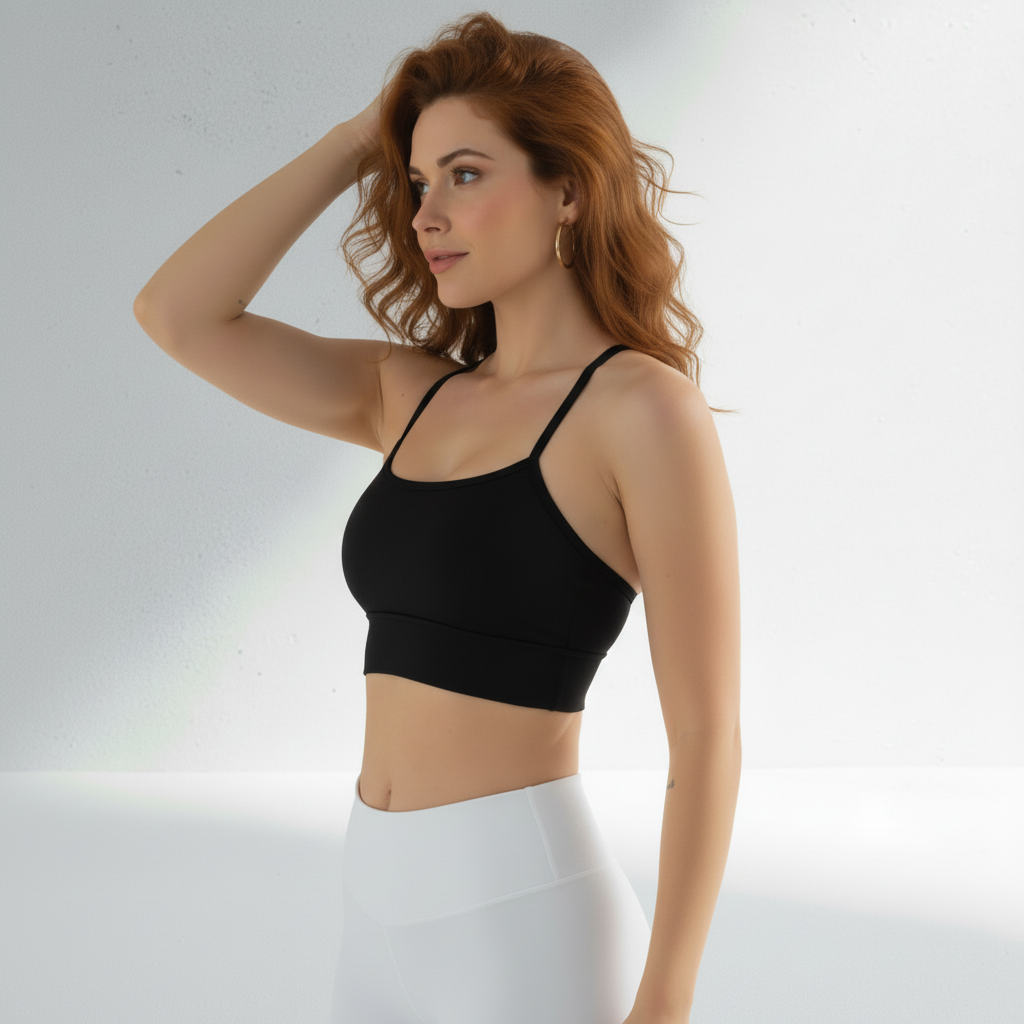 Top fitness feminino costas nadador Racer, foto 2 – Ativa Wear