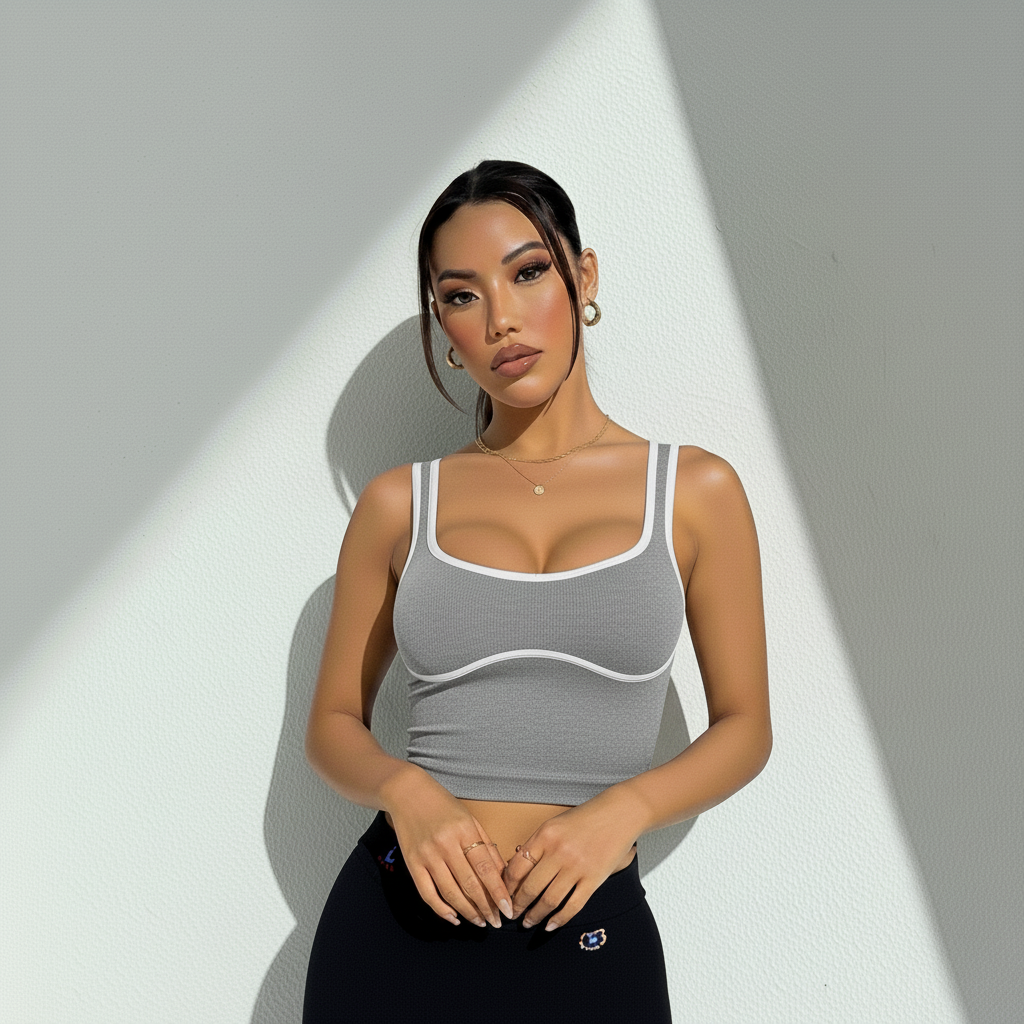 Top Cropped Feminino Efeito Lipo Modelador Barriga Chata Silhueta Esculpida Academia Poliamida | Ativa Wear