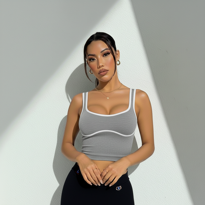 Top Cropped Feminino Efeito Lipo Modelador Barriga Chata Silhueta Esculpida Academia Poliamida | Ativa Wear