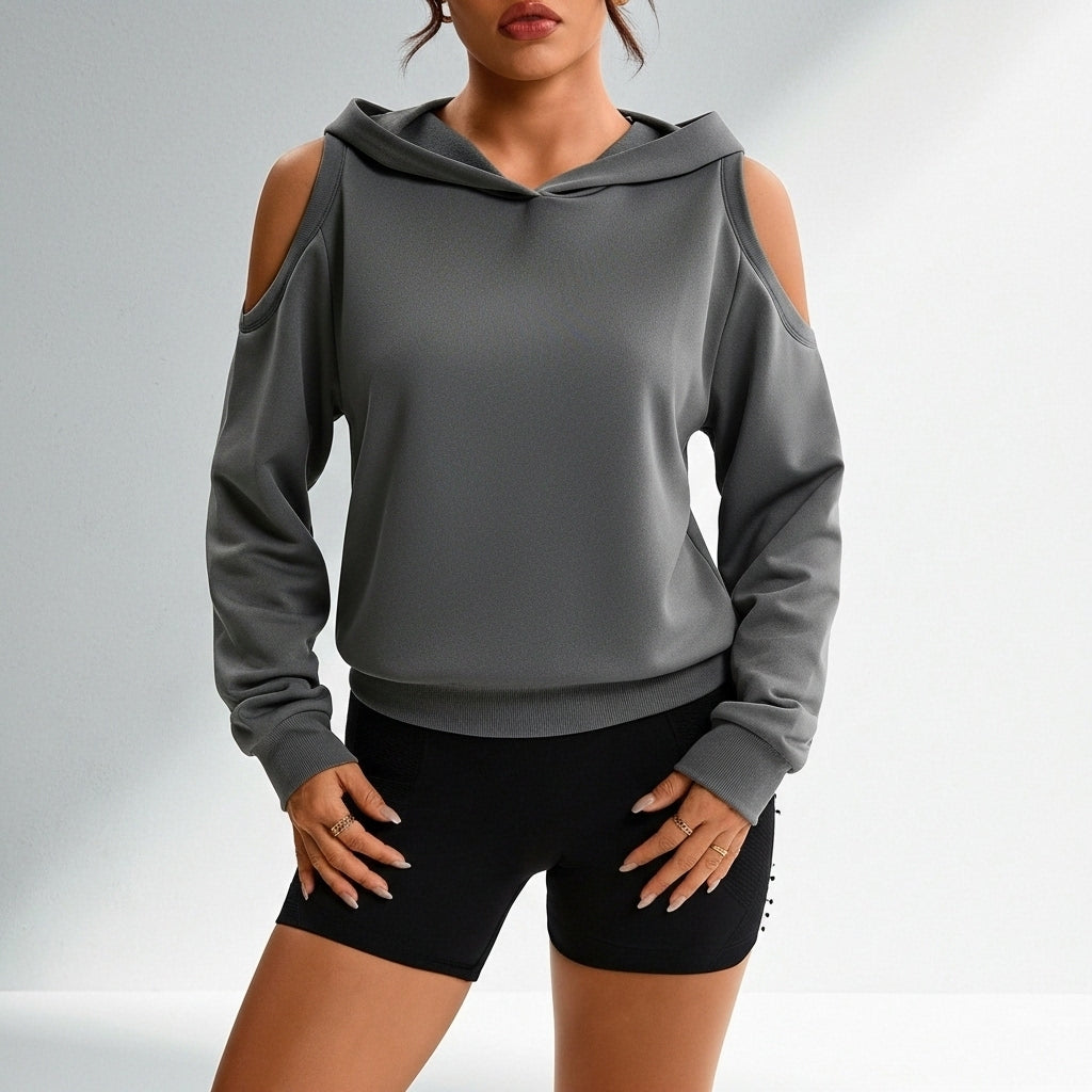 Moletom fitness feminino cropped com capuz Flex Urban - Ativa Wear