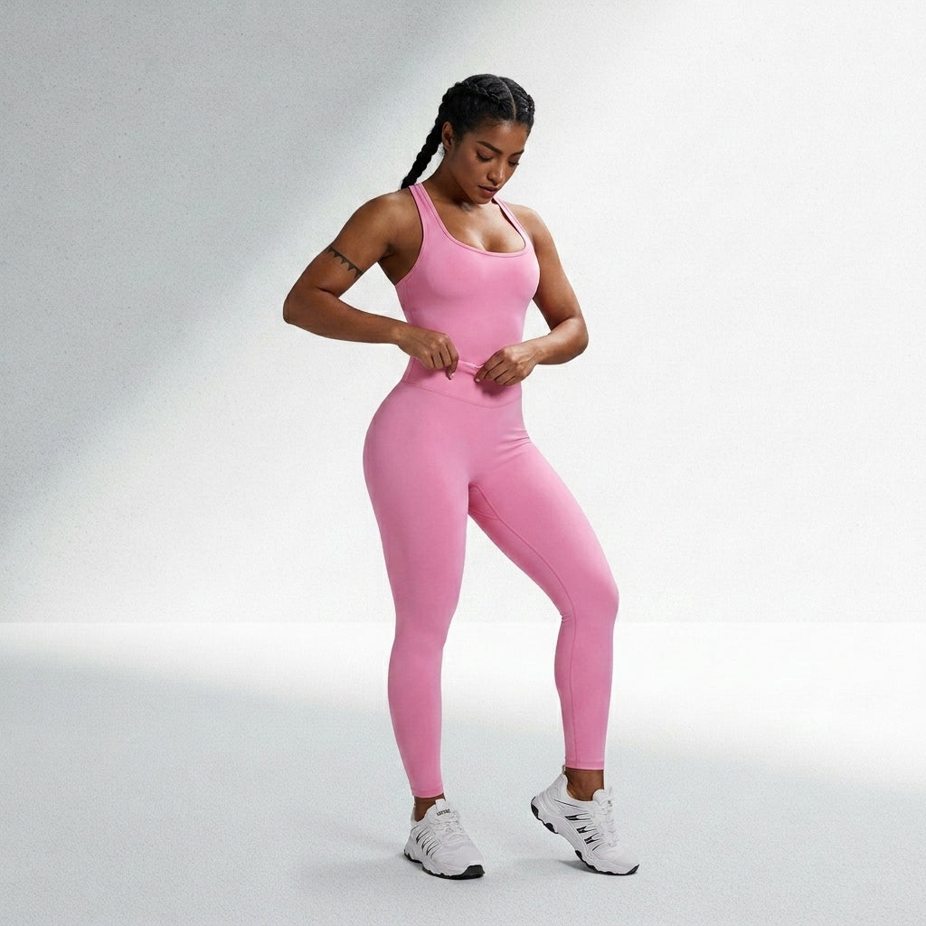 Macacão Fitness Feminino Sem Costura Alta Compressão Silhueta Esculpida Musculação Poliamida | Ativa Wear