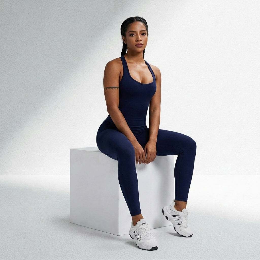 Macacão Fitness Feminino Sem Costura Alta Compressão Silhueta Esculpida Musculação Poliamida | Ativa Wear