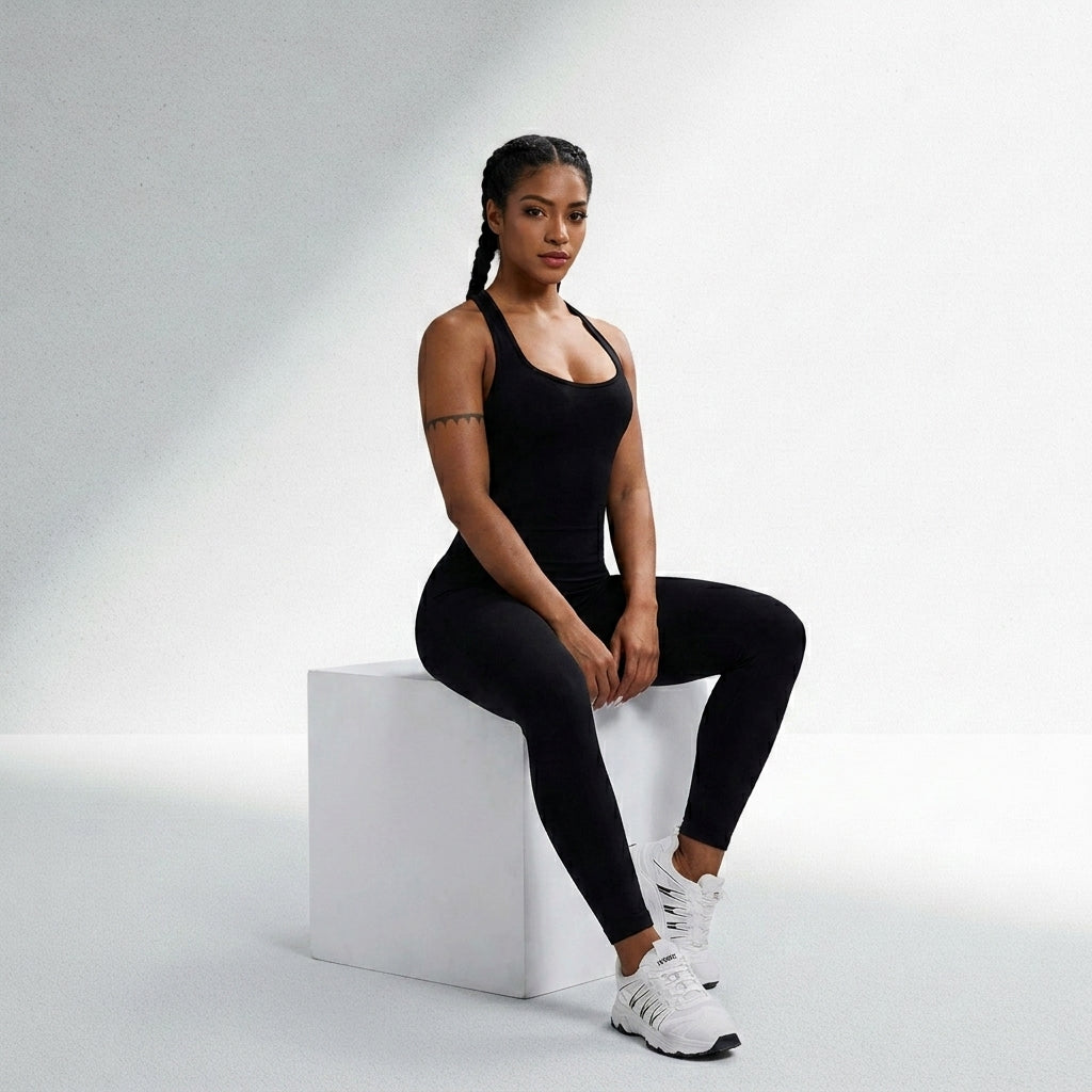 Macacão Fitness Feminino Sem Costura Alta Compressão Silhueta Esculpida Musculação Poliamida | Ativa Wear