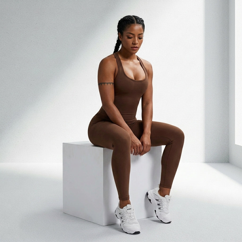 Macacão Fitness Feminino Sem Costura Alta Compressão Silhueta Esculpida Musculação Poliamida | Ativa Wear