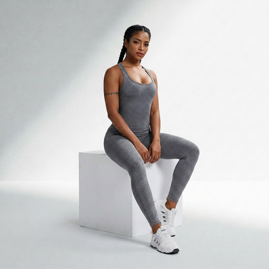 Macacão Fitness Feminino Sem Costura Alta Compressão Silhueta Esculpida Musculação Poliamida | Ativa Wear