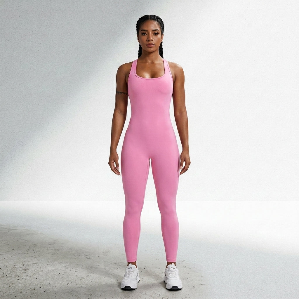 Macacão Fitness Feminino Sem Costura Alta Compressão Silhueta Esculpida Musculação Poliamida | Ativa Wear