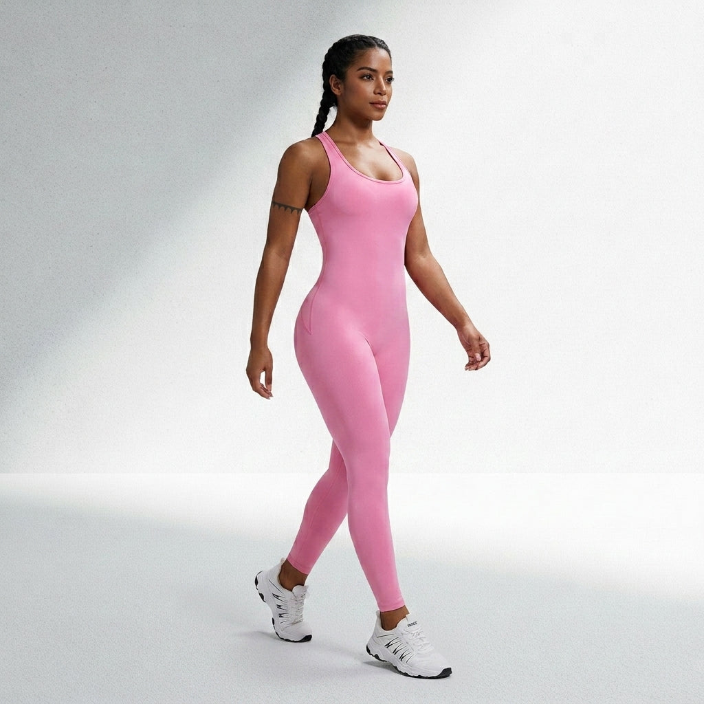 Macacão Fitness Feminino Sem Costura Alta Compressão Silhueta Esculpida Musculação Poliamida | Ativa Wear