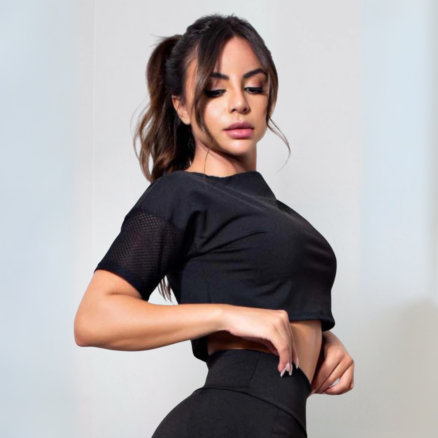 Top de Academia Preto Tela Premium